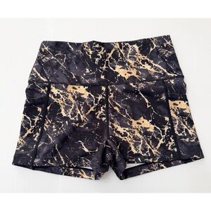 Constantly Varied Gear Black and Gold Marbled Athletic Shorts - S
